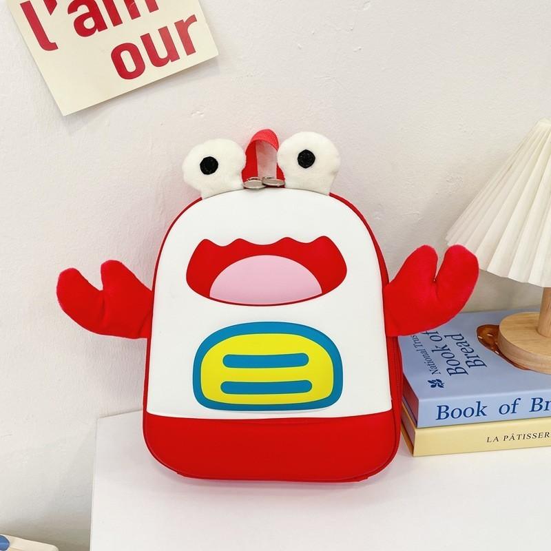 Adorable Cartoon Crab Kids Backpack With Comfortable Curved Straps For Boys And Girls
