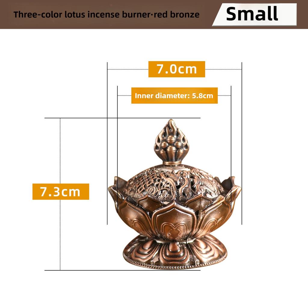 Lotus Çiçeği Tütsü Brülör Budizm Buda Tutucu Pirinç Mini Sandal Ağacı Buhurdan Tütsü Metal Zanaat Ev Dekorasyon