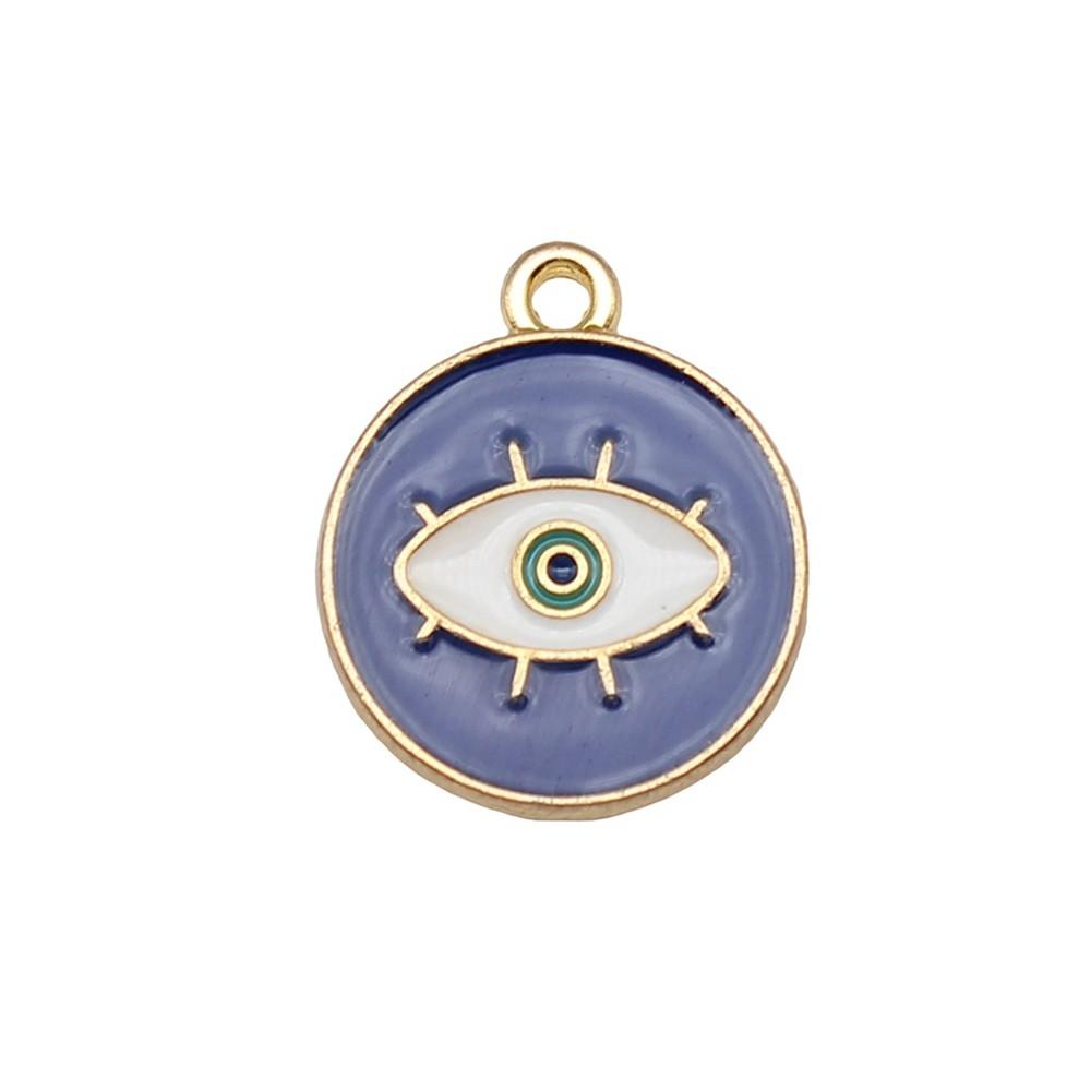 Enamel Charms Multi Color Evil Eye Pendants For Protection Themed Jewelry