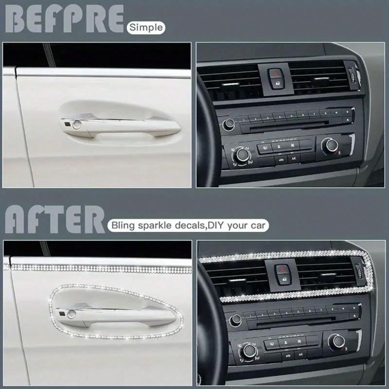 5-Meter/Roll DIY Rhinestone Strip for Car Crystal Diamond Decoration Car Diamond Decoration Self-Adhesive Diamond Crafts DIY Rhinestone Strips