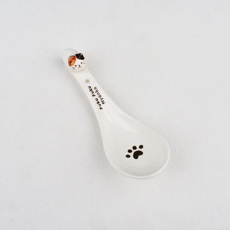 

Cute Cat Ceramic Rice Bowl Cartoon Cats 3D Household Hot Pot Salad 250ml Children s Bowl Spoon Kitchen Tableware 2025 New