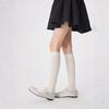 Miu Series Vertical Pattern Calf Socks Women'S Ballet Style Spring And Summer Thin Breathable Stacking Socks Knee Versatile Jk Long Cotton Socks