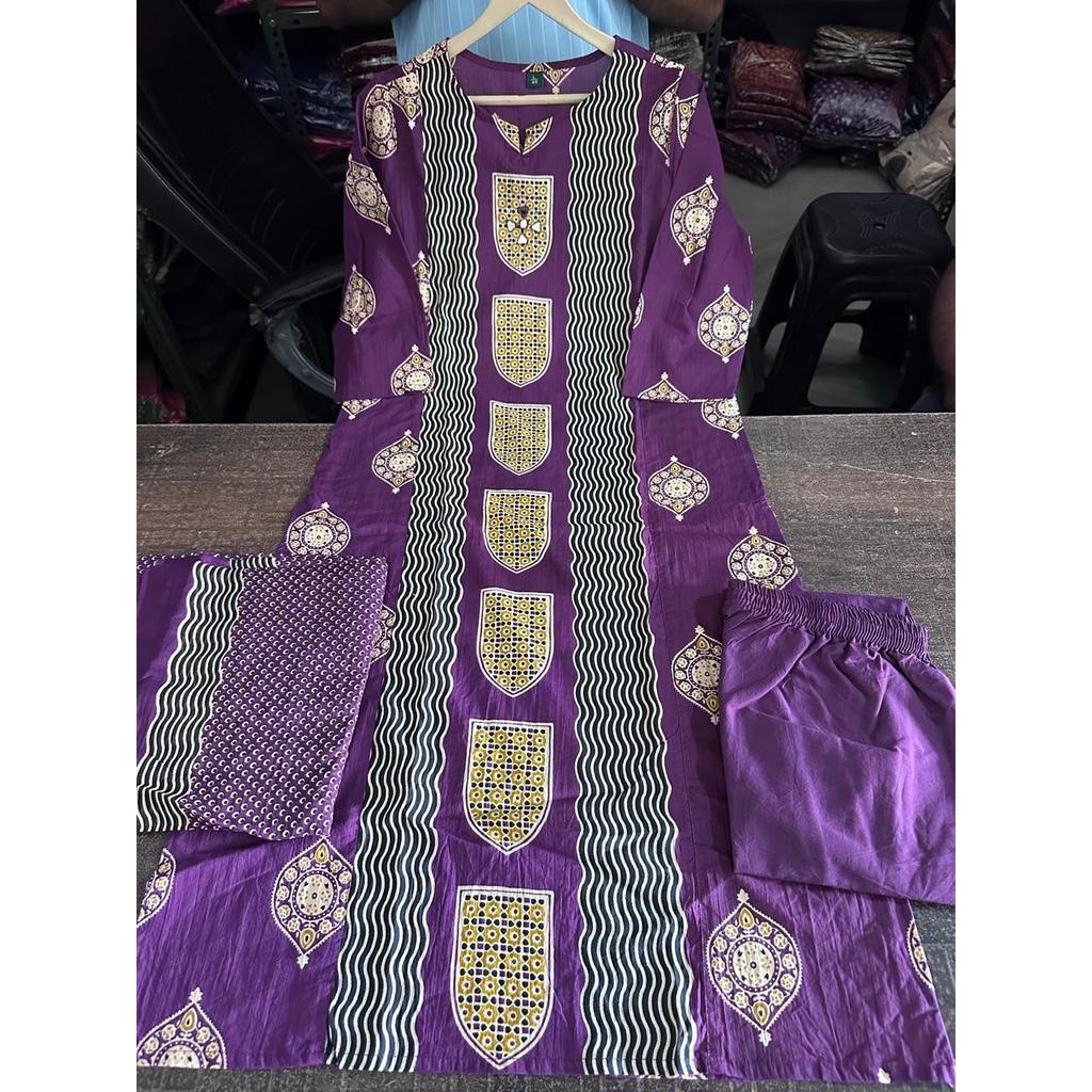 Schwerer Baumwoll-Pakistanischer Salwar-Anzug Kurti Indisches Damen-Kurta-Hosen-Dupatta-Set