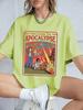 Here Comes The Apocalypse Ufo Prints TShirts Womens Summer Cotton Short Sleeve Tops Loose ONeck Soft T Shirt Street Clothes