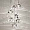 American Cherry Crystal Glass Stair Chandelier: Creative Meteor Shower Light for Hotel Lobby