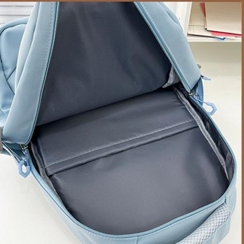 Nylon Backpack Casual And Versatile Stylish Letter-Print Student Schoolbag Large Capacity Lightweight And Durable Double-Shoulder Bag