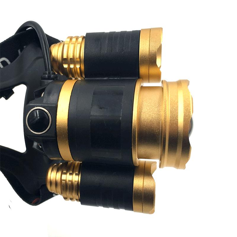 Far cu LED Faruri cu zoom ajustabil 1*T6 &; 2 * Q5 USB reîncărcabilă lampă lampă torță Utilizați baterie 18650