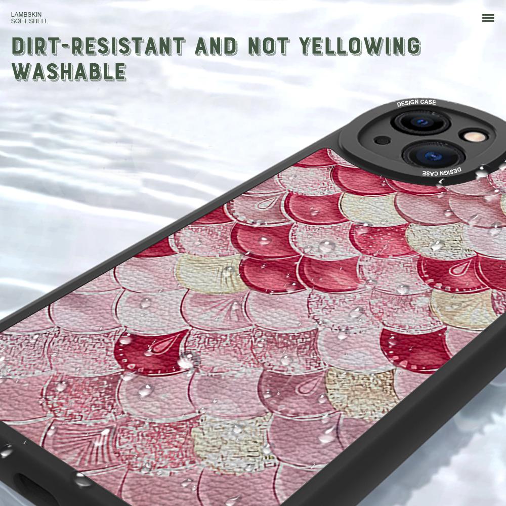 Slim Skin Feeling Pink Dragon Scale Pattern Soft Silicone PU Leather Cover Phone Case for iPhone Samsung Huawei Honor Xiaomi Redmi OPPO Realme Vivo