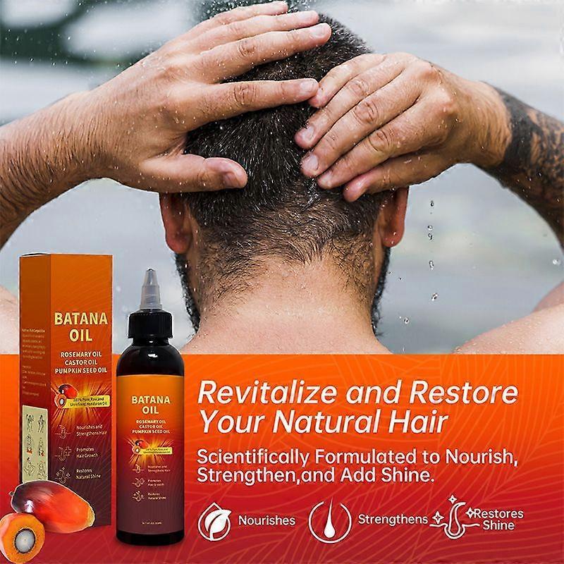 3pcs 118ml Batana Oil for Hair Growth, 4-in-1 Pure & Unrefined Honduran Oil with Rosemary, Castor, Pumpkin Seed Oil, Nourishes, Strengthens Hair