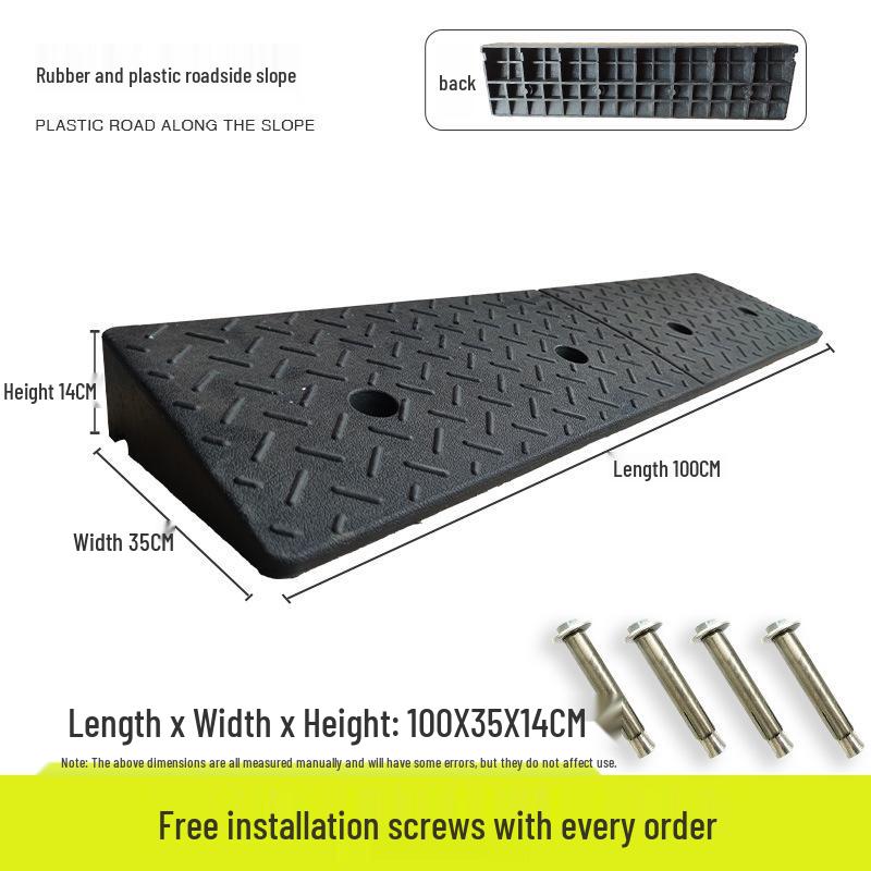 Portable Rubber-Plastic Curb Ramp Mat for Car
