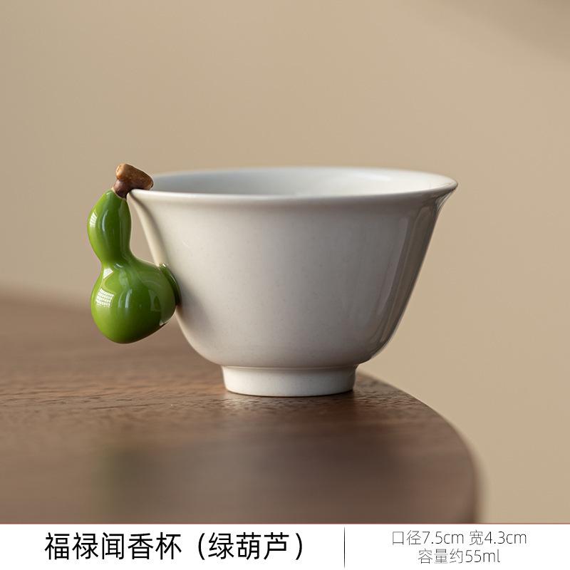 Creative Gourd Shape Ceramic Tea Cup Household Traditional TeaCup Master Cup Kung Fu Tea Set Drinkware Decoration 2025 New