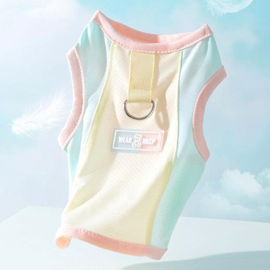 Mesh Dog Cooling Vest Summer Breathable Sleeveless T-Shirt Color Block Pet Tank Top with D-Ring for Small Dogs Yorkie Chihuahua