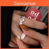 Elegant Korean Style Open Design Arrow Feather Ring For Women Adjustable Copper Geometry