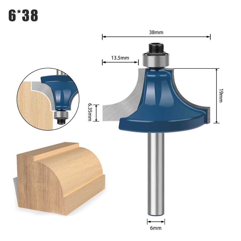 1/4 Handle Seven-Piece Combination Woodworking Milling Cutter Set, Rounded Corner Knife Straight Knife Trimming Machine Engraving Machine Cutter Head