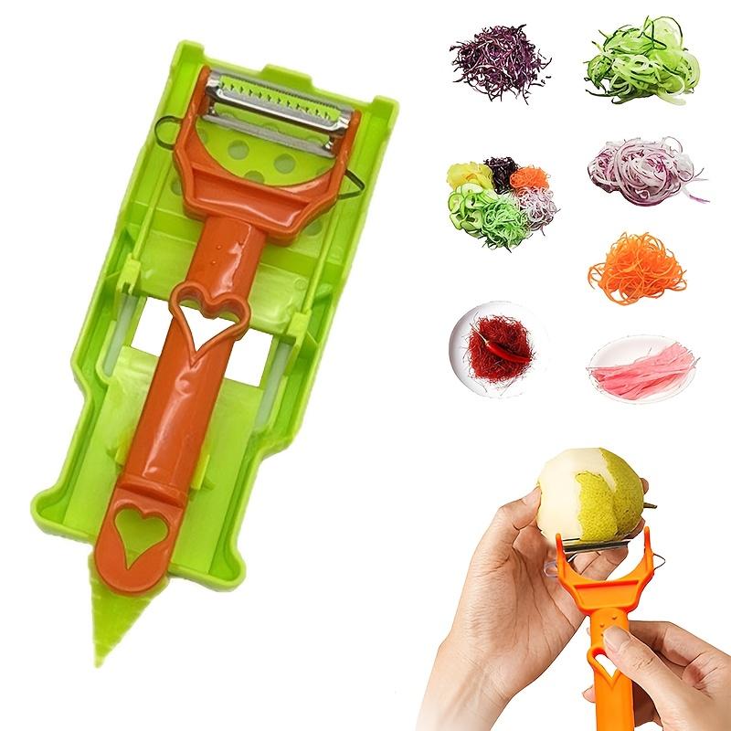 1pc Pelador Heavy Duty Manual Food Processor Peeler, Heavy Duty Plastic ,Sharp Blade, 2 in 1 Vegetable/Fruit Slicer and Peeler