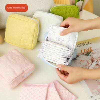 Mini Borsa Porta Assorbenti Borsa Porta Assorbenti della Zia Portatile Grande Capacità Cotone Sanitario Busta per Eventi Mensili Per Donne