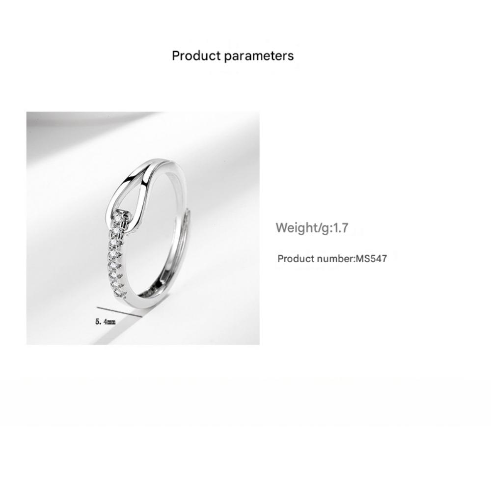 925 Sterling Silver High-End Full Diamond Hollow Design Horseshoe-Shaped Zircon Ring Personalized High-Quality Women's Ring