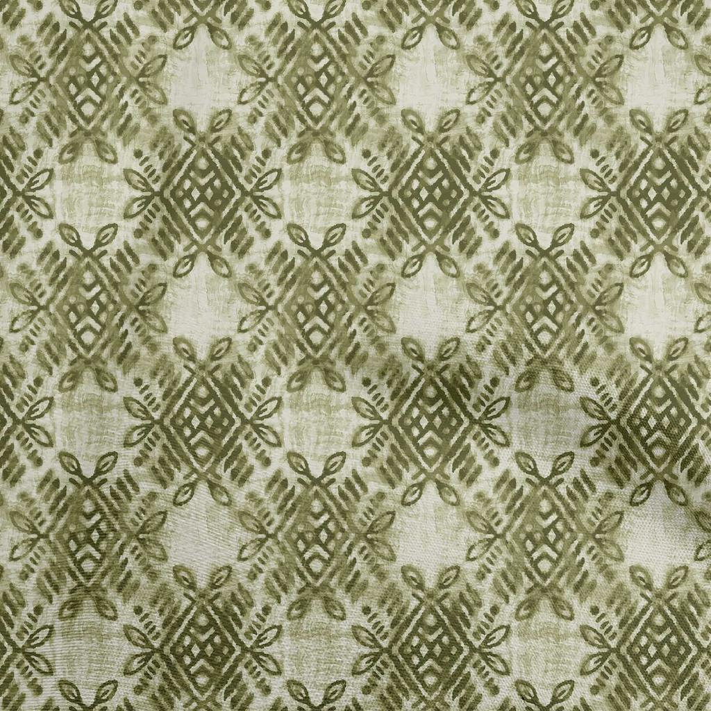 oneOone Cotton Flex Dark Brown Fabric Geometric Sewing Material Print Fabric By The Yard 40 Inch