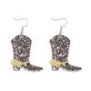 Fashion Rose Flower Boot Shape Earrings Unique Ear Jewelry Alloy Texture Dangle Jewelry Pendant Earrings for Woman Girl