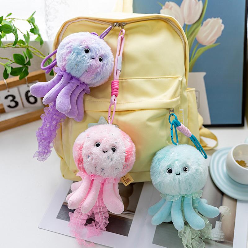 Cartoon Jellyfish Plush Toy Aquarium Event Promotion Gift Octopus Keychain Backpack Pendant