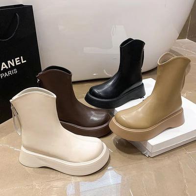 Small European Boots, Square Head Heightened Thick-soled Fried Street, Small Short Boots Worn with Skirts Are Trendy