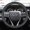 Coprivolante Universale in Pelle per Toyota RAV4 2020 2021 Stile Sportivo Diametro 38cm Nero Rosso Doppia Cucitura