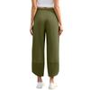 Women's Slanted Pocket Elastic Waist Cropped Pants Casual Cotton And Linen Pants