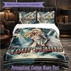 Personalized 3Pcs Bedding SetLady Gaga Custom Text Duvet Cover Pillowcase Set Bedroom Gift