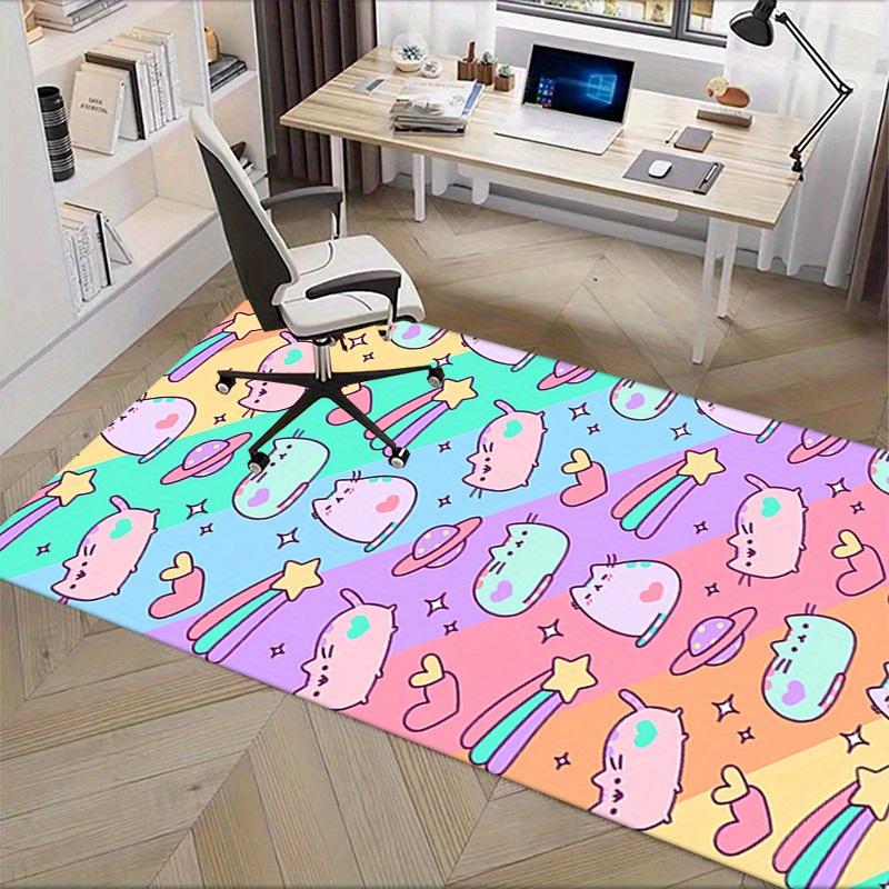 Cute, Fluffy, Cat Office Carpet Soft Polyester Entrance Carpet Washable Non slip Machine Washable In