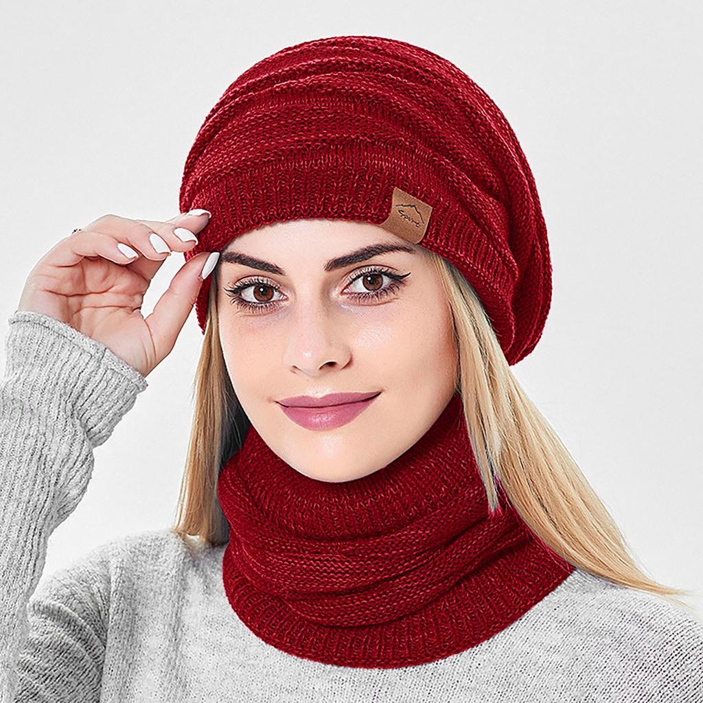 Herren- und Damenwollmütze Verdickung Warmes Ohr Kälte Strickmütze Zwei Sätze