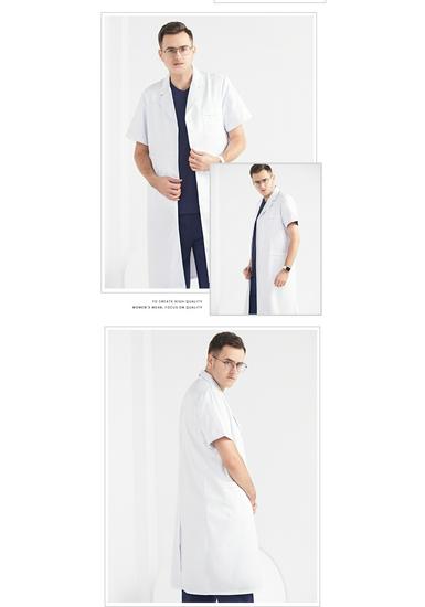 Nightingale Unisex Kurzarm Weißer Laborkittel für Ärzte und Krankenschwestern