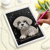 5D DIY Frameless Pearl Painting Pup Pattern Painting Kit, Suitable for Home Living Room Bedroom and Other Wall Decoration Art Paintings
