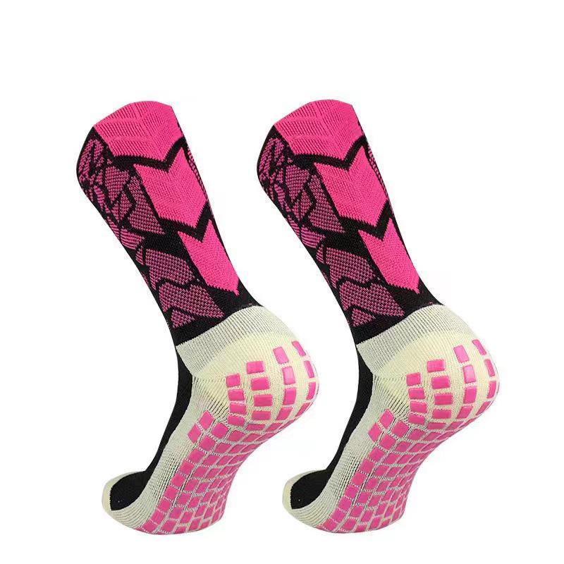 Cross Men's Non-Slip Mid-Calf Football Socks - Professional Thickened Towel Bottom, Wear-Resistant Long Sport Socks