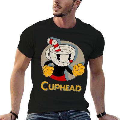 Cuphead Circle Shadow Profile Vintage Tshirt Unisex Tshirt Unisex T Shirt Cotton 100 Tshirt