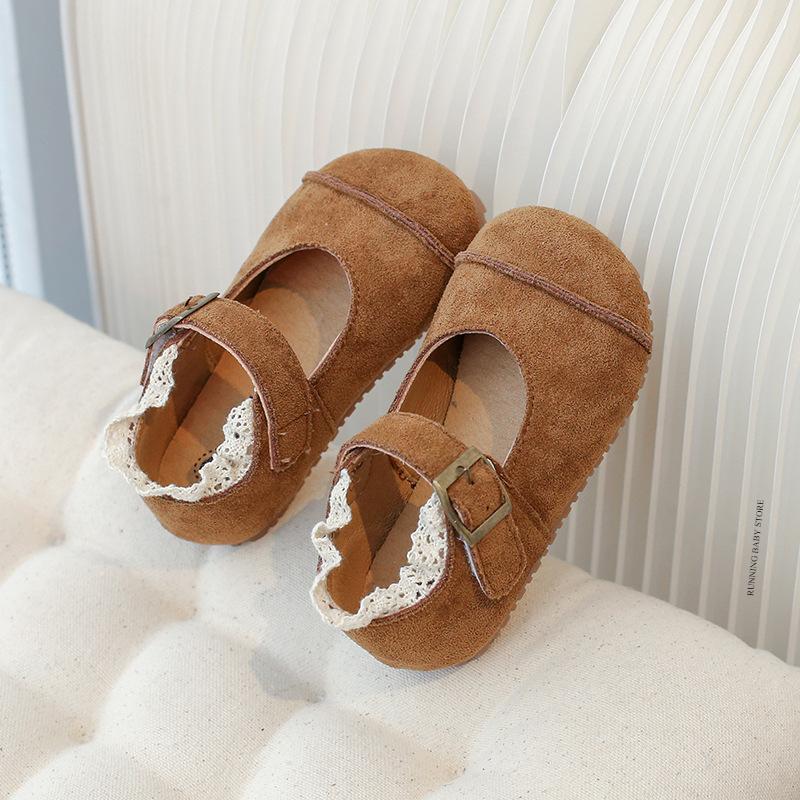 

Spring Autumn Kids Flats Shoes Lace Ruffles Little Girls Princess Suede Shoes Soft Hook Loop Non Slip Children Shoes I02013 21