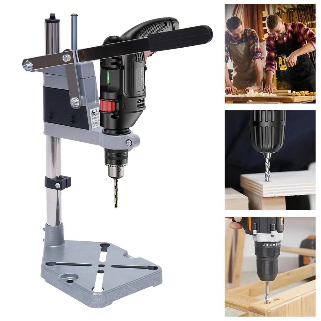 Portable Floor Drill Press Stand for Hand drill,Dual-hole Electric Adjustable Drill Press Stand,Workbench Repair Tool Accessory