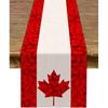 Happy Canada Day Table Runner Canadian National Day Maple Leaf Tablecloth Holiday Party Kitchen Dinning Home Decoration (13" X 36")