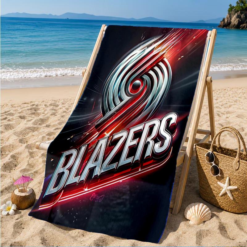 Trail Blazers Logo Beach Towel, Microfiber Beach Towel, Perfect For Pool, Beach, Travel, Home Decor Beach Party Fan Gifts
