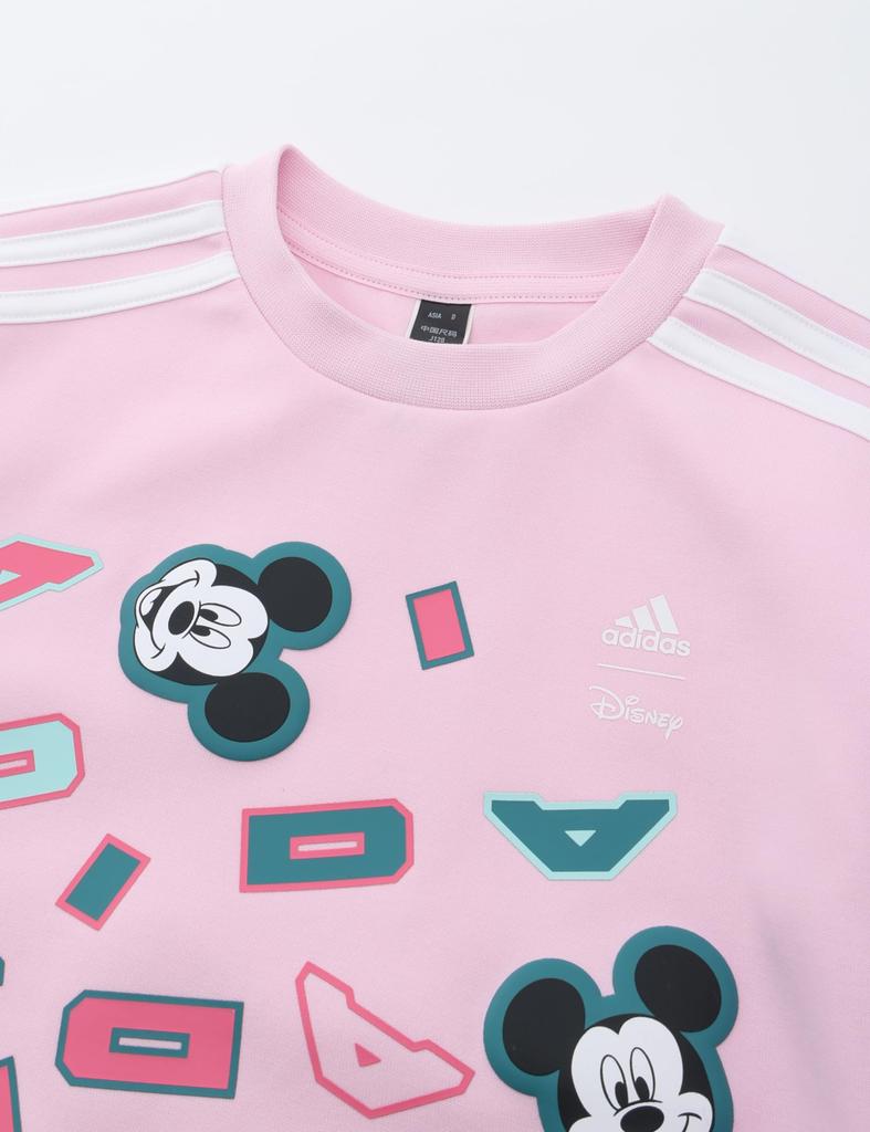 Adidas Disney Micky Maus Jogginganzug und Hosen Set Clear Pink Fusion J110 Kinder (KLW13) - Oberteil Rosa/Weiß, Unterteil F23/Weiß (IQ4799)