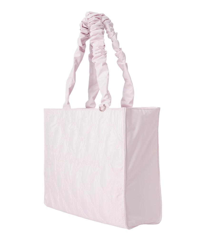 Maison de FLEUR Gathered Handle Ribbon Quilted F Tote 08001147100 Tote, Pink, Bag,
