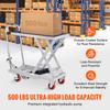 SucceBuy 330/500lbs Hydraulic Lift Table Cart Manual Single Scissor Platform with 4 Wheels & Non-slip Pad for Material Handling