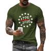 Men's Holiday Print Round Neck Short Sleeve Top Casual Sports Top