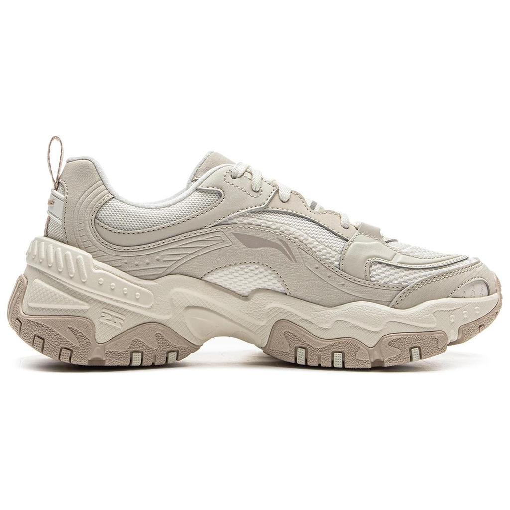 New LiNing Brown Sugar Slip Resistant, Abrasion Resistant, Breathable Low Top Casual Shoes Women's White Gray AGCV128-4