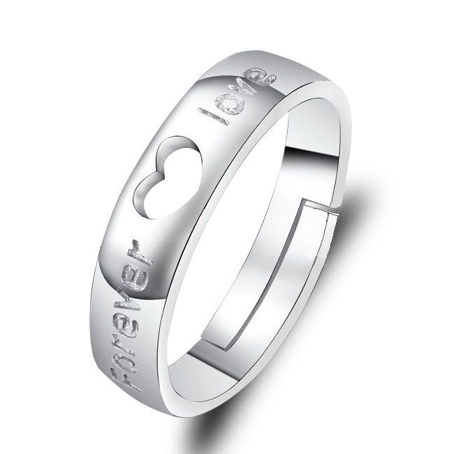 Valentine s Day Heart-Shaped Love Couple Rings Gift One Size мужской