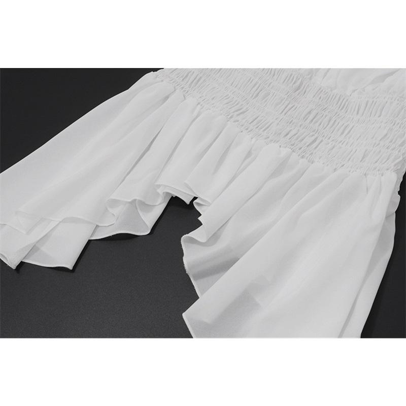 Spring Sexy Off Shoulder Ruffled Peplum Slim Fit Lantern Sleeve Halter Top For Women