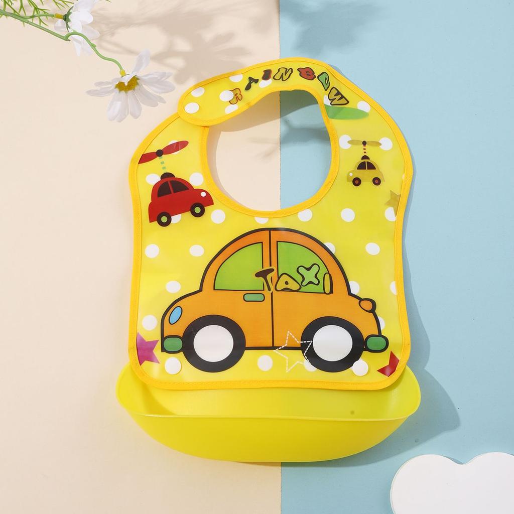 Baby food bib Baby waterproof bib three-dimensional detachable food food pocket Child child saliva pocket
