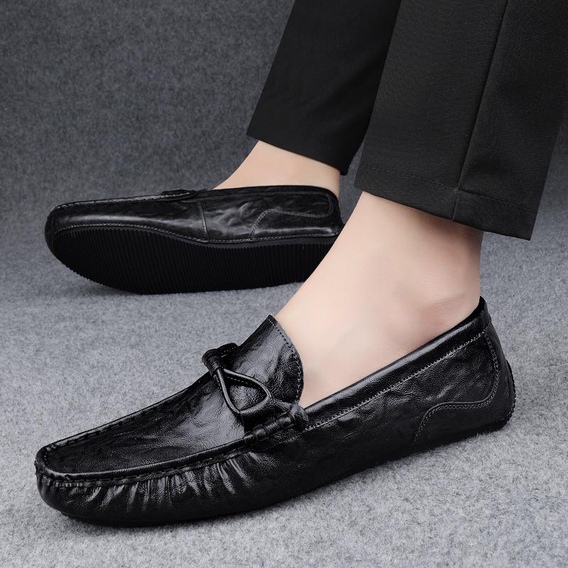 2025 Summer Penny Loafers Men Casual Shoes Breathable Man Moccasins Leather Slip On Flats Lightweight Mens Driving Shoes