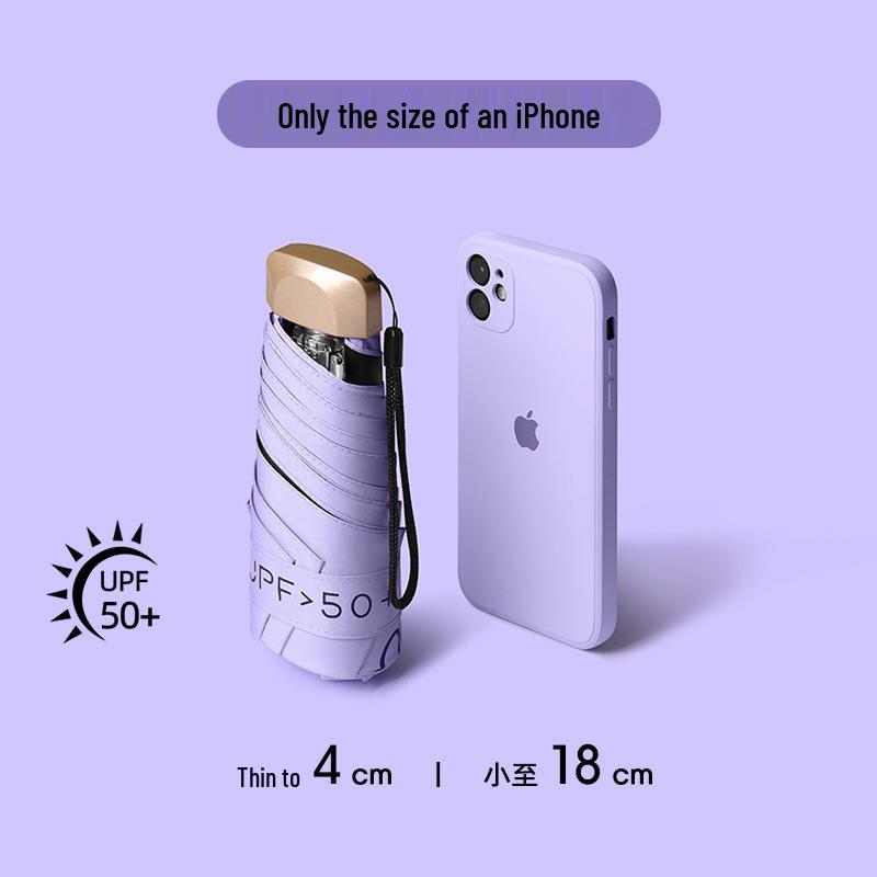 

Женский солнцезащитный зонт двойного назначения Xiaohongshu - Защита от УФ-лучей, Портативный пятисложный дизайн