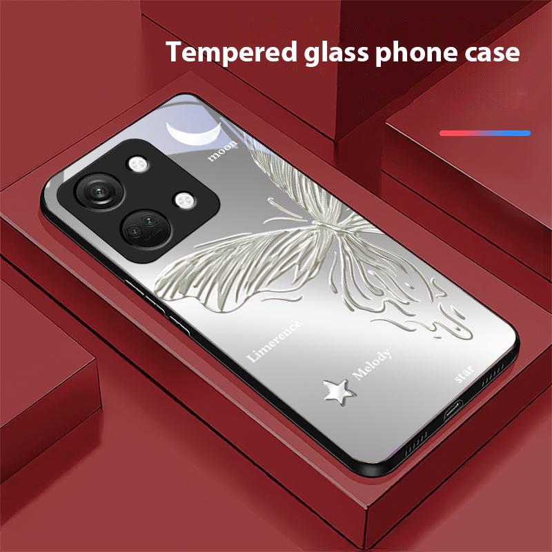 Metallic Butterfly Für OnePlus Nord 3 5 6T 7 Pro 8 12 10T Reno8 Lite 5G 10R Nord N30 Hartschale Panzerglas Handyhülle Schwarz