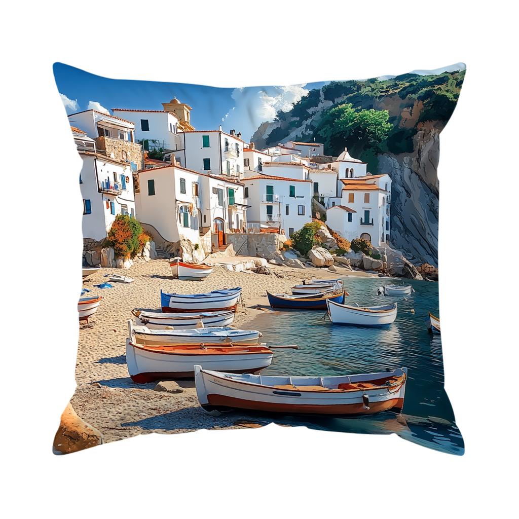 1/4pcs Coastal Theme Cushions Pillowcase Polyester Cushion Cover Throw Pillow Pillowcover Home Car Sofa Decor